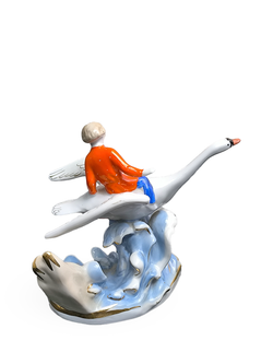 &&& Фарфоровая статуэтка "Гуси-лебеди" (Дулево) 1967г