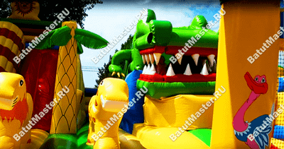 Надувной батут "Мульти-сафари крокодил"