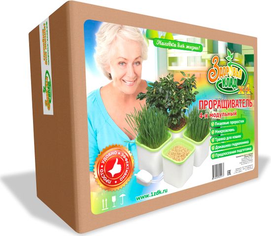 Гидропонная мини-система Здоровья Клад АэроСад (4-х модульная)