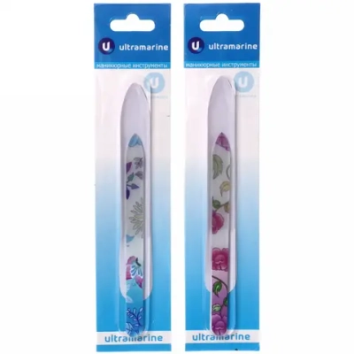 Пилка для ногтей стеклянная на блистере «Ultramarine», ручка цветная в ассортименте 14см.✦