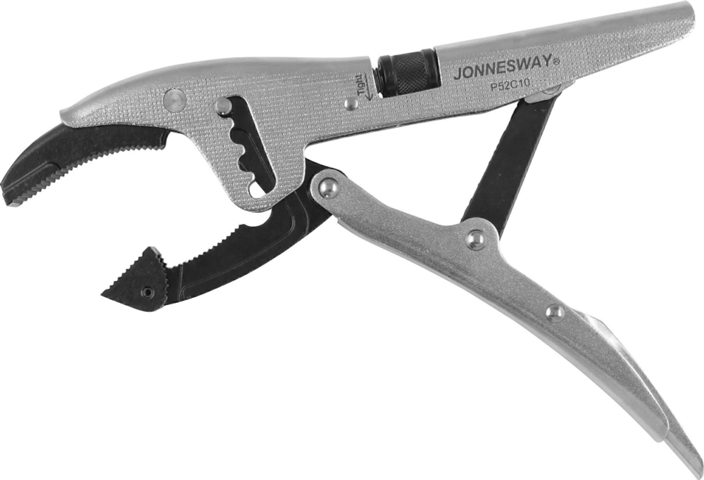 P52C10 Зажим ручной переставной с шарнирной губкой и трубным захватом, 250 мм, 0-80 мм