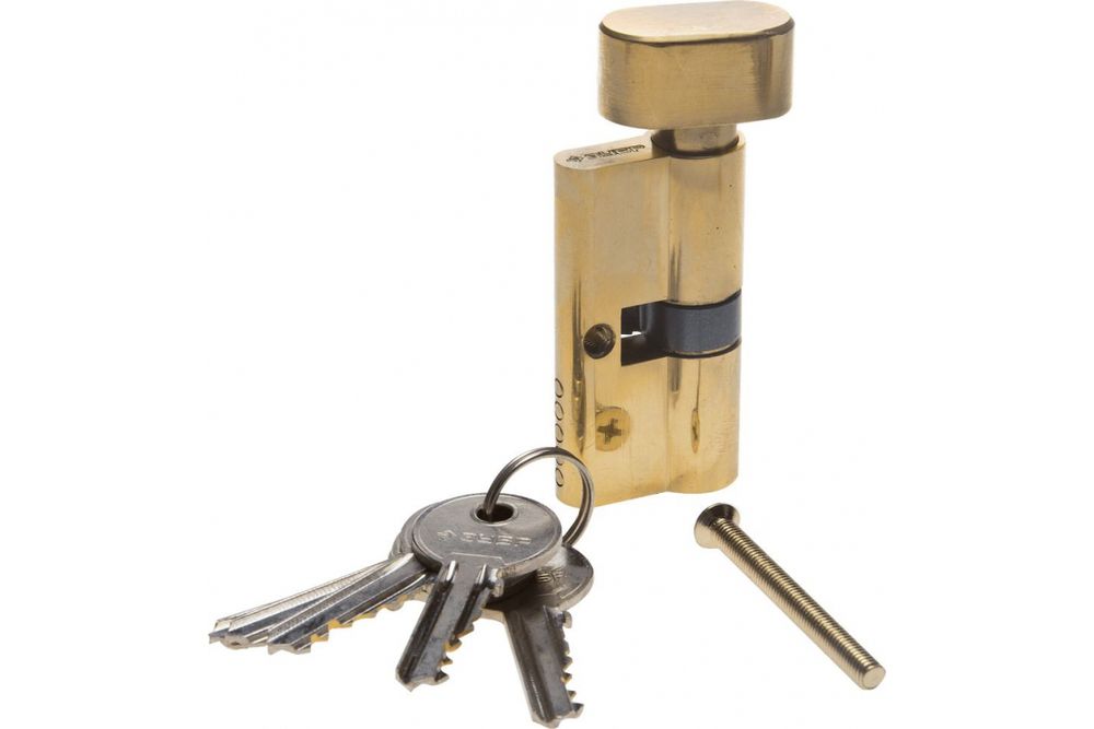Цилиндровый механизм Зубр Мастер тип ключ-защелка цвет латунь 5-PIN 60 мм 52103-60-1