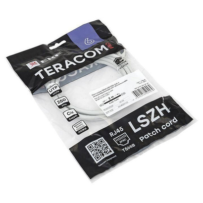 Патч-корд TERACOM PRO Cat.6 неэкранированный UTP оболочка LSZH серый (2.0м)