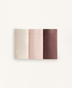 OYSHO Набор из трех пар классических трусиков из хлопка с логотипом, каменный меланж