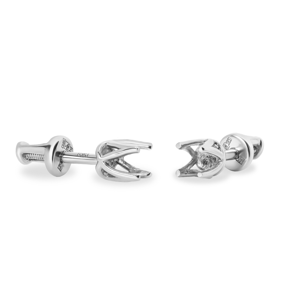 Серьги (каст) из белого золота 585 пробы без вставок