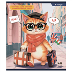 Тетрадь- словарь 48л. А5, Alingar ,"Hello", спецлиновка, скрепка, мелованный картон (стандарт), блок офсет, 4 дизайна в спайке т/у