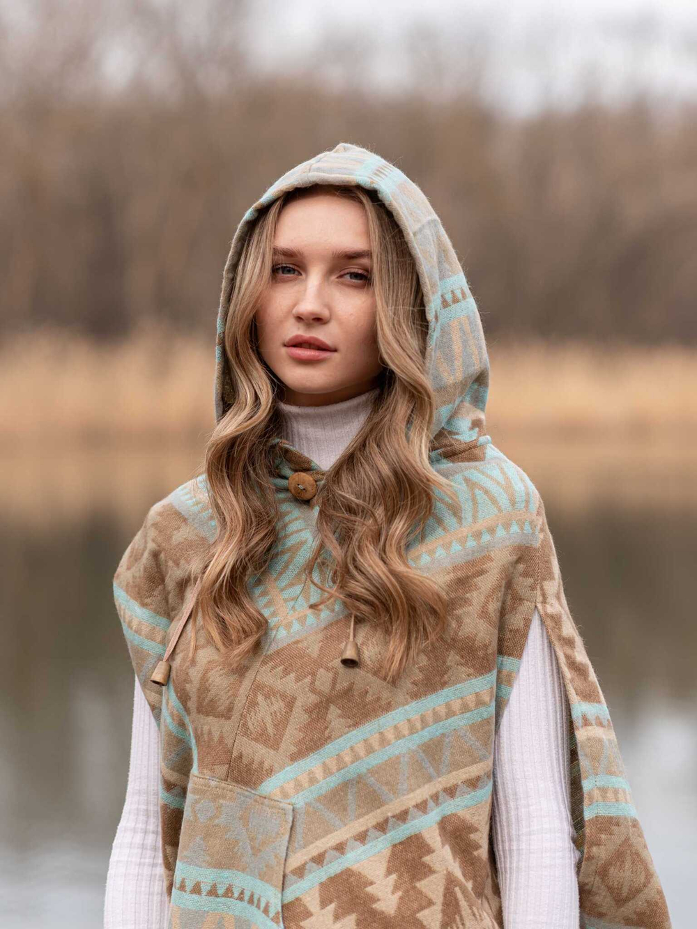 пончо женское