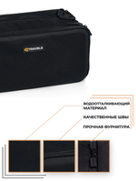 Дорожная косметичка", водонепроницаемый, 3 кармана, черный