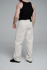 Джинсы широкие | beige