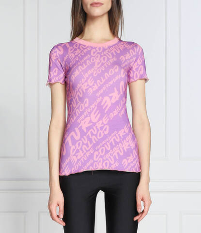 футболка Versace Jeans Couture - фиолетовый(73HAH608JS129)