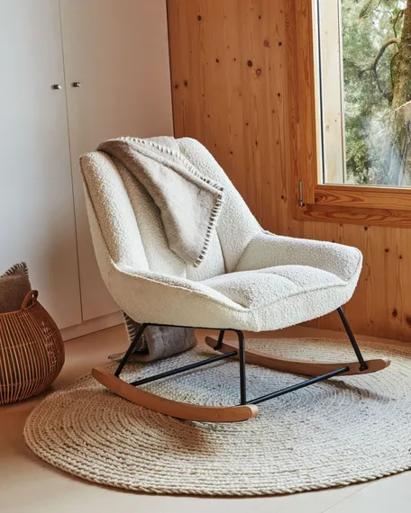 Кресло-качалка Marlina белое букле | La Forma | Испания | Купить в Hallberg.ru
