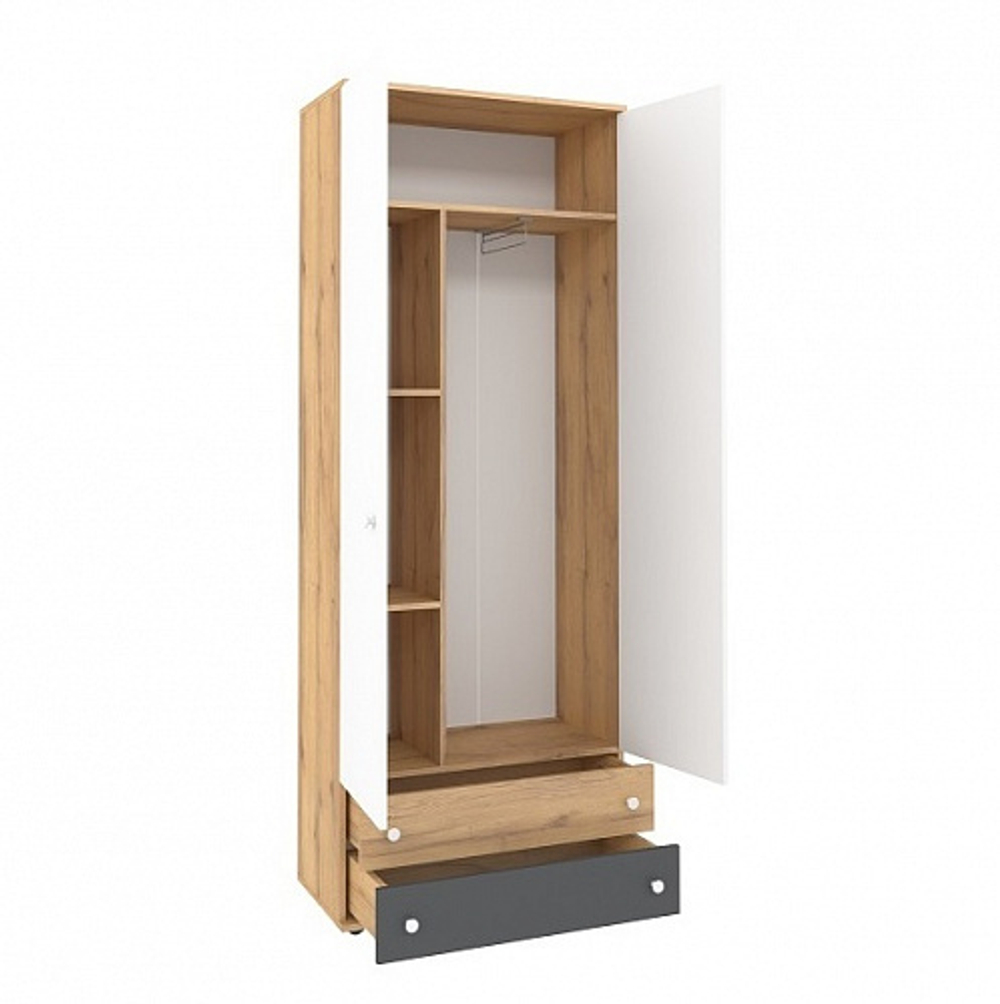 Шкаф для одежды и белья белый Лойс 92