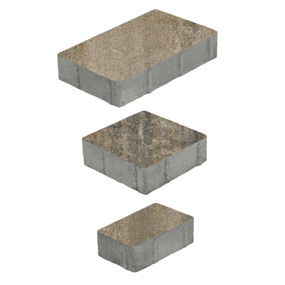 Тротуарная плитка СТАРЫЙ ГОРОД - Искусственный камень Базальт, комплект из 3 видов плит