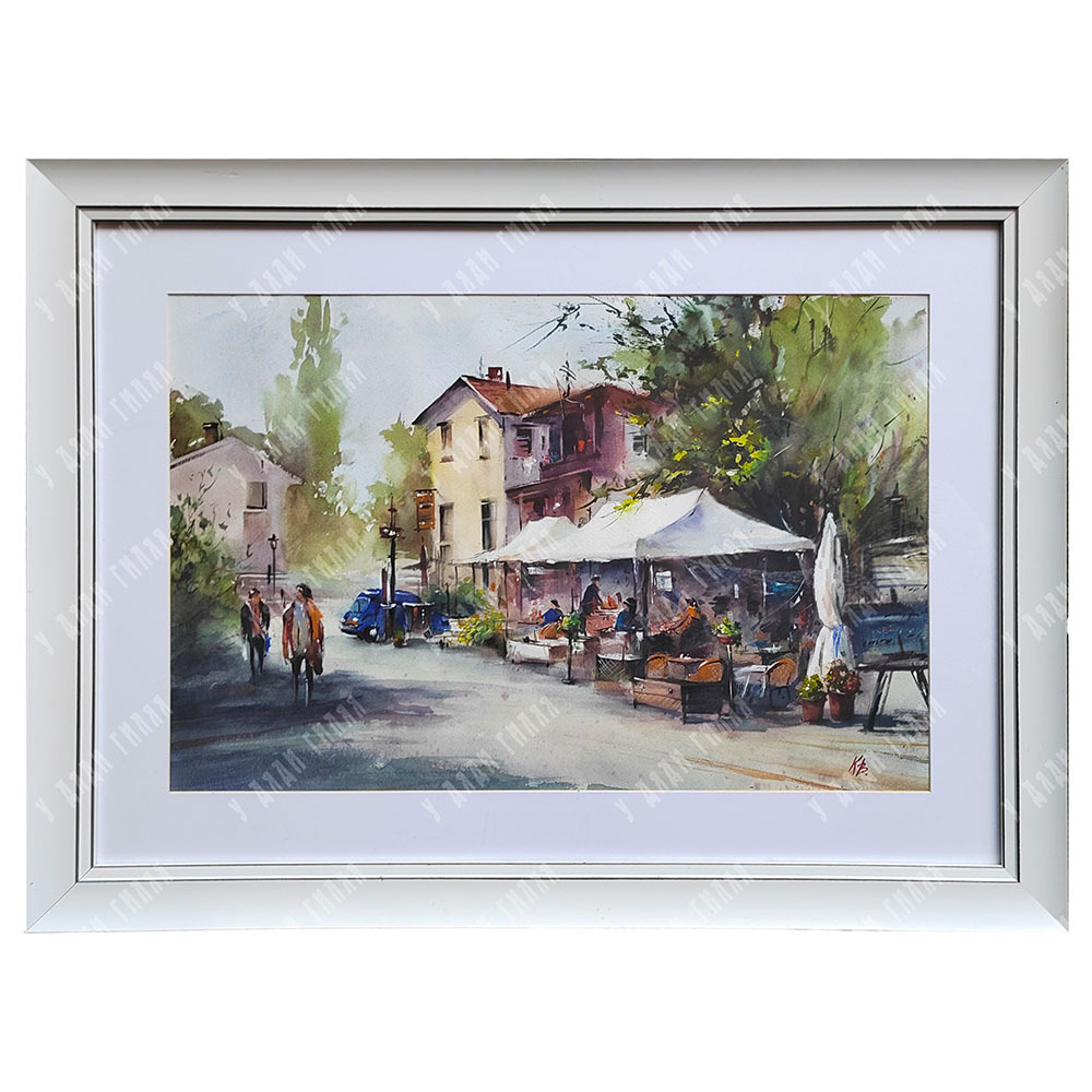 Конищева В. Утро на Кипре. Бумага, акварель. Россия, 2021 г.