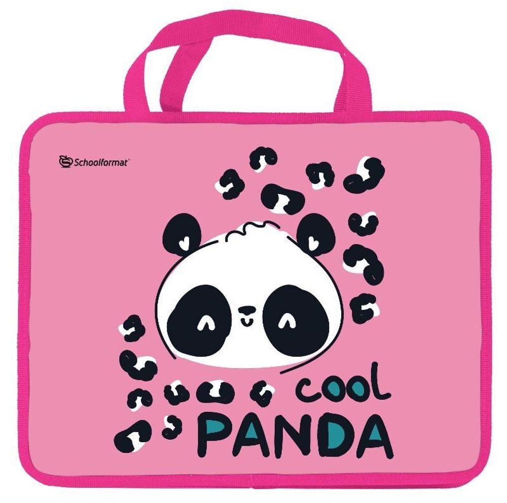 Папка с ручками А4, Schoolformat широкая, Fluffy Panda, пластик молния