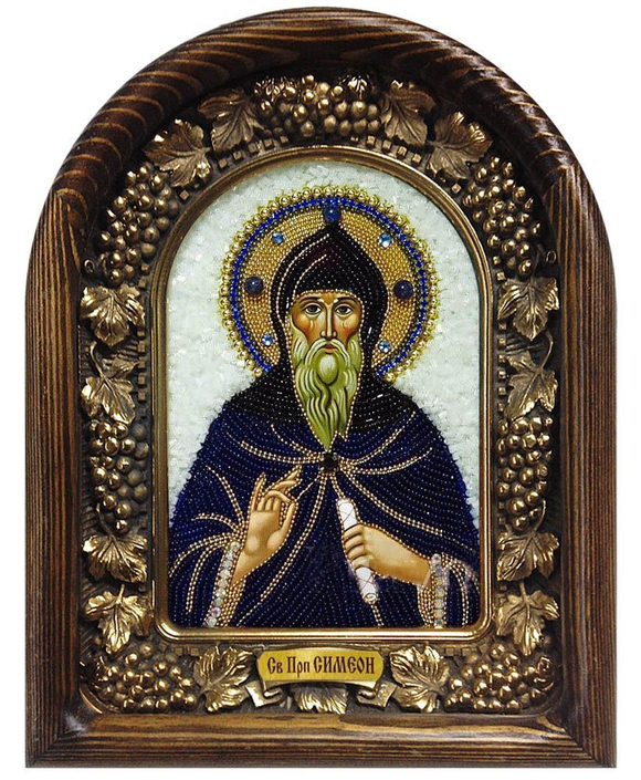 Икона Святой преподобный Симеон бисер