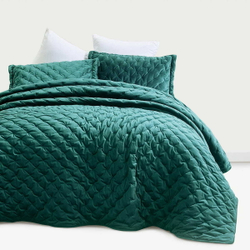 Покрывало 250х260 и 2 декоративные наволочки Arya home Ansel темно-бирюзовый