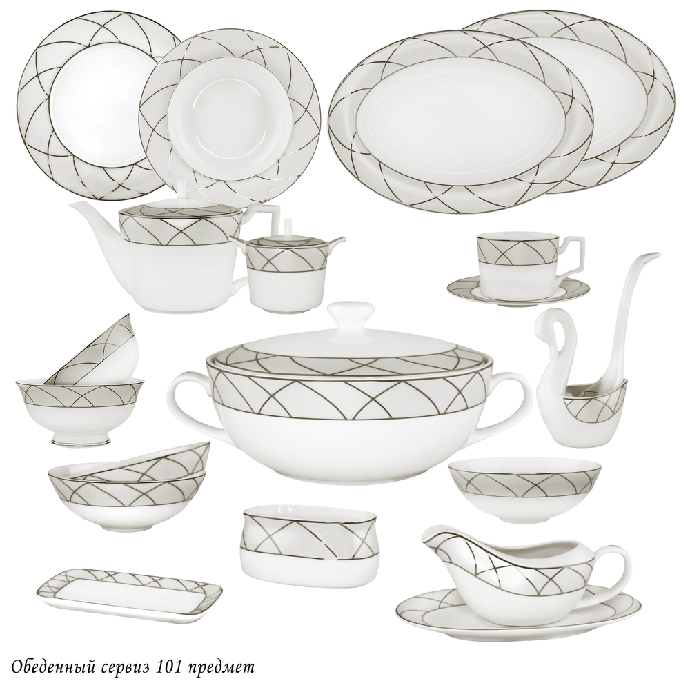 Lenardi 145-435 Обеденный сервиз 101пр. PANDORA CREAM в под.уп.(х0,5)