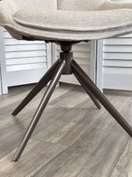 Стул М-City DISAUR Оскар (Oskar) поворотный на 360 градусов, Бежевый, ткань, Шоколадное Золото каркас