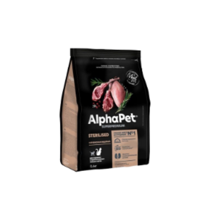 Сухой полнорационный корм для стерилизованных кошек AlphaPet Superpremium (АльфаПет) 0,4 кг с ягненком и индейкой сухой для стерилизованных кошек