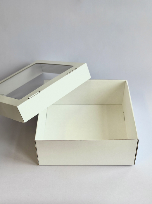 Коробка с окном 25 х 25 х 10 см, белая