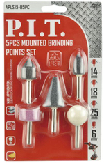 Набор шарошек абразивных 5шт, 14, 18, 25 мм, хвостовик 6 мм (APLS15-05PC) P.I.T.