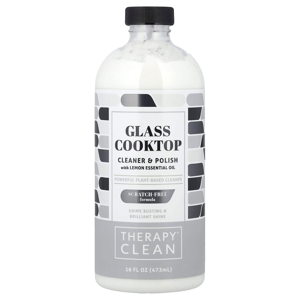 Therapy Clean, Glass Cooktop, средство для очистки и полировки с эфирным маслом лимона, 473 мл (16 жидк. унц.)