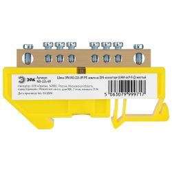 Шина ЭРА NO-224-89 PE земля на DIN-изоляторе ШНИ-6х9-8-Д-желтый