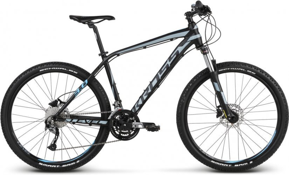 Велосипед Kross 2018 Level 3.0 27 black steel blue mattete M