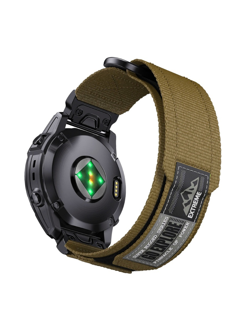 Нейлоновый ремешок 22 мм для Garmin (циферблат 47 мм) QuickFit на липучке (Бронзовый)