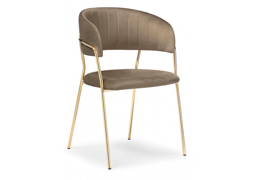 Стул на металлокаркасе Woodville Kamelia cappuccino, gold
