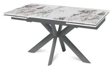 Стол "СТРОНГ" 140-220, керамика Patagonia глянцевая, опоры черный муар