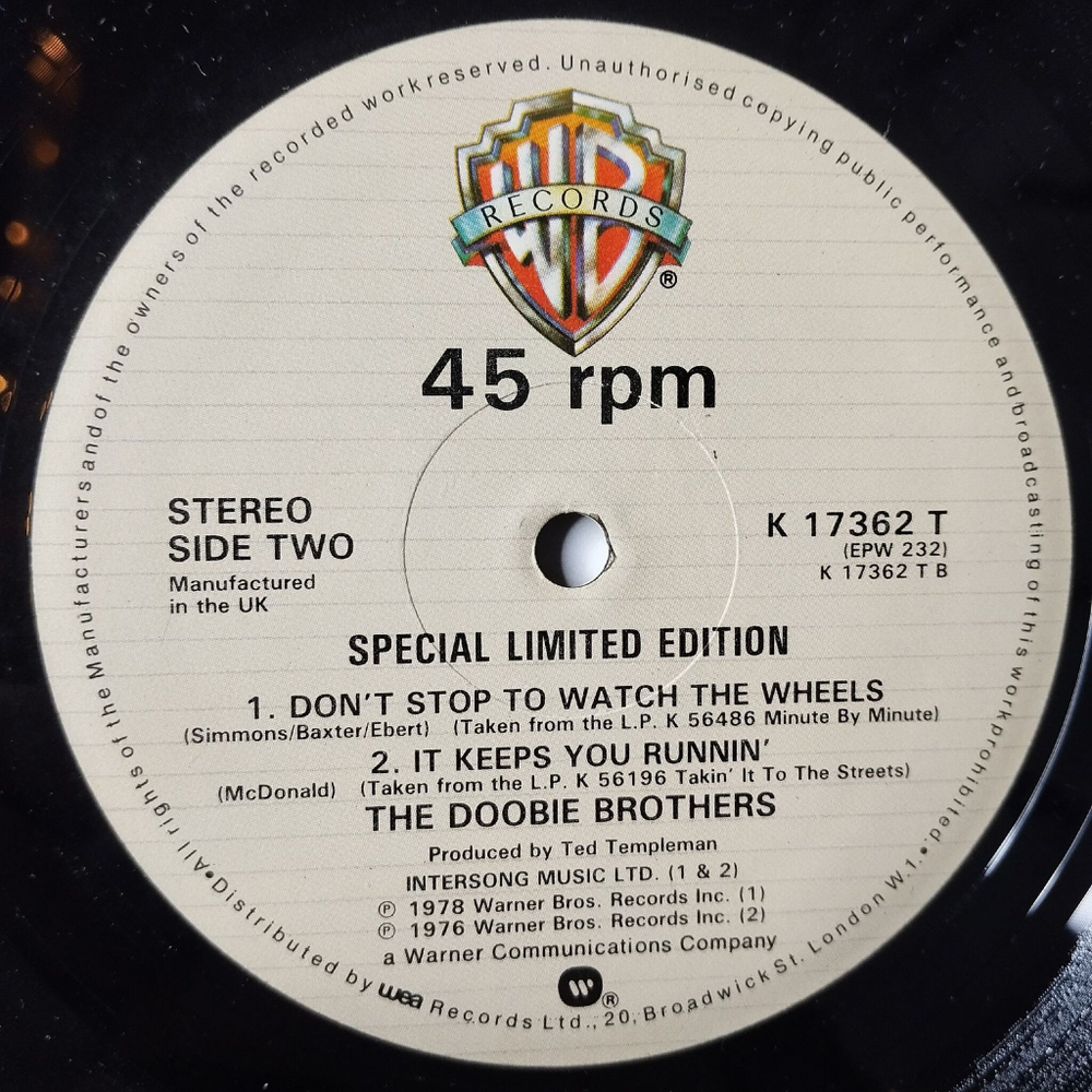 Винтажная виниловая пластинка LP The Doobie Brothers What A Fool Believes (UK 1979) 45 RPM Maxi Single