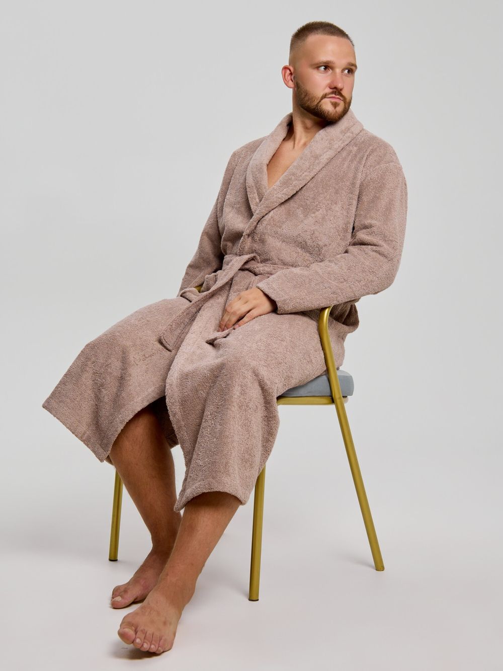 Халат мужской Комфорт-4 Виотекс СЕРО-БЕЖЕВЫЙ