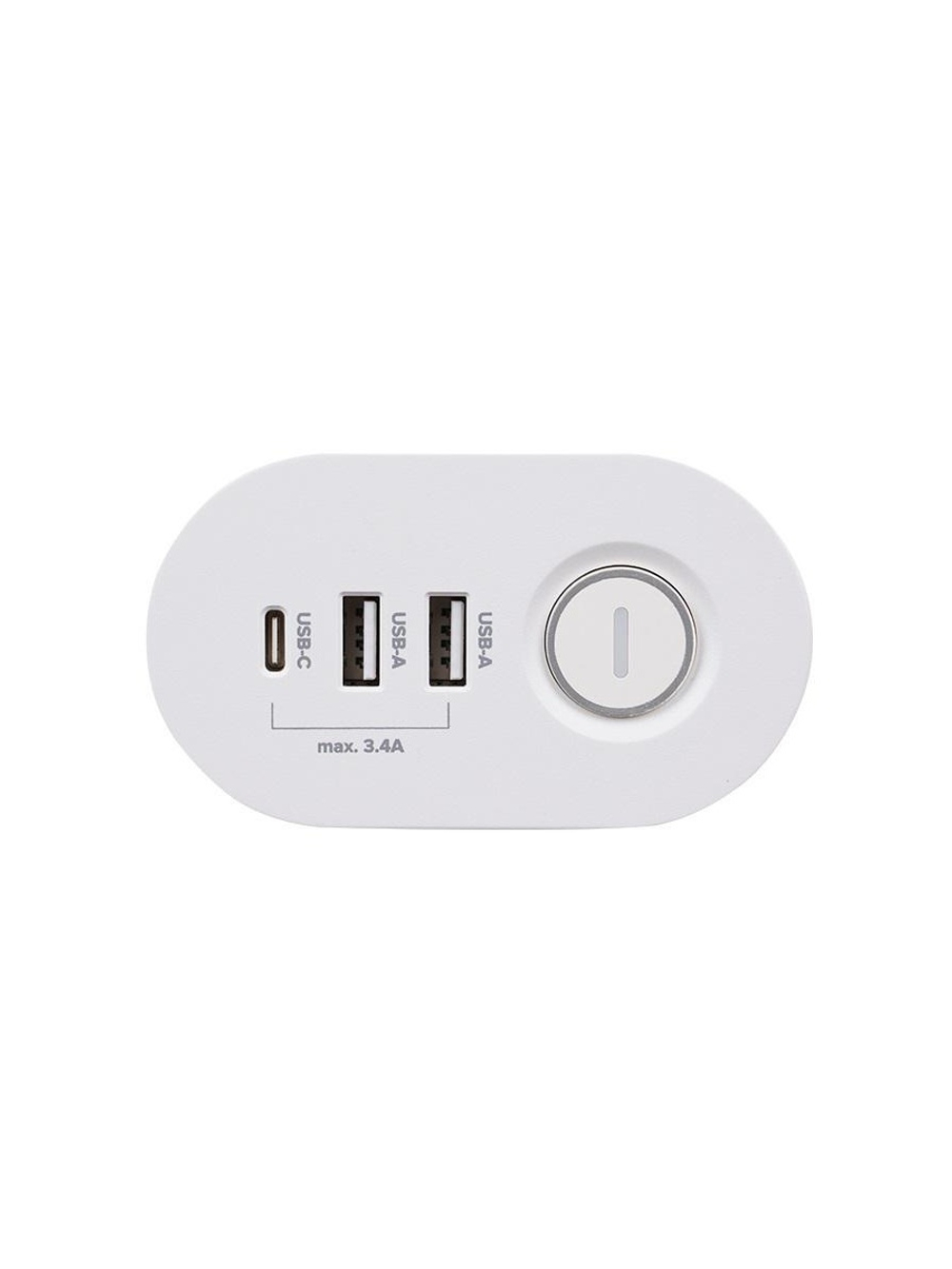 Удлинитель 3х1.5м на струбцине с заземл. с выкл. 3 USB выхода (2А+1С) IP20 ПВС 3х1 ETD-03U-150-wh (3х1.5) бел. JAZZway 5059535