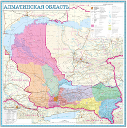 Алматинская область новая 2024 год большая настенная одним листом 150 х 150 см