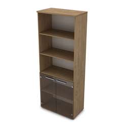 9Ш.005.14 Шкаф высокий со стеклом и открытыми полками (800*450*2045)