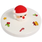 Кружка стеклянная 450мл «Новогодние гуляния» с керамической крышкой