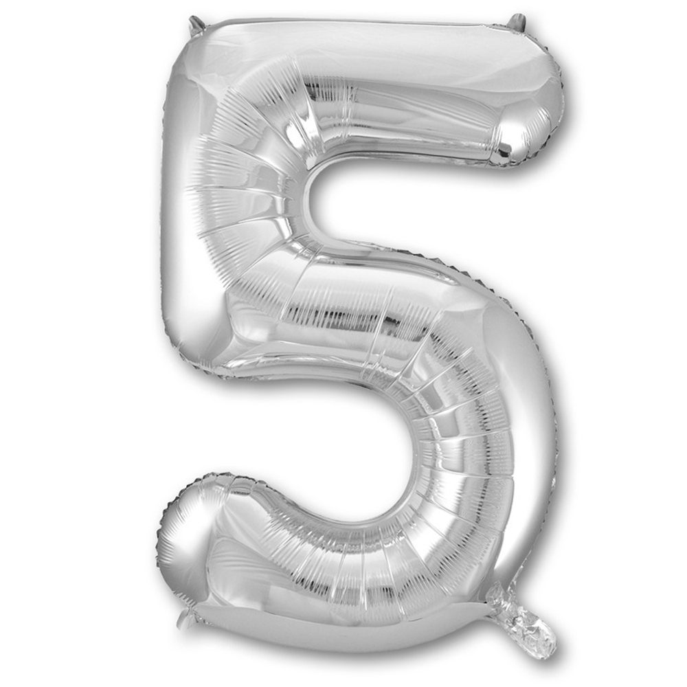 Шар ЦИФРА 5 Silver 40" 102 см