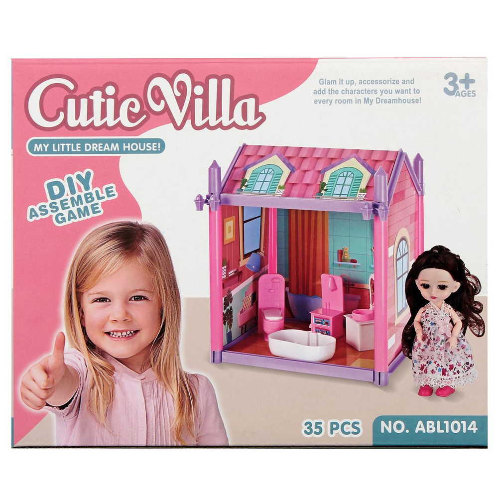 Дом для куклы с куклой и мебелью коробка ABL1014