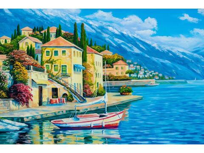 Алмазная мозаика 30х40см. "Солнечное побережье Италии" с полн.заполнен.на подрам. (Арт. НД-8570)