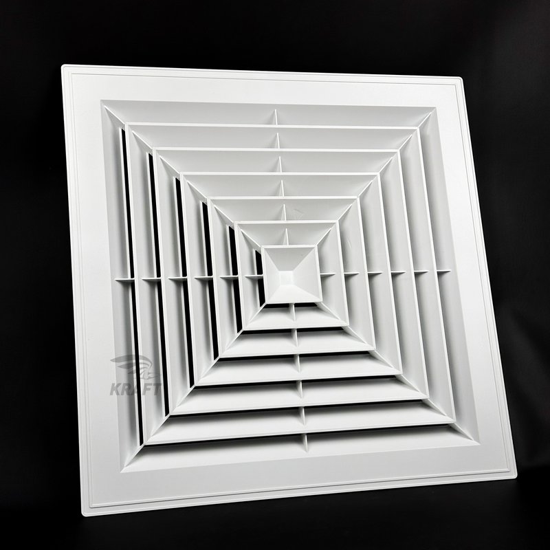 Пластиковая потолочная решётка диффузорного типа 600x600