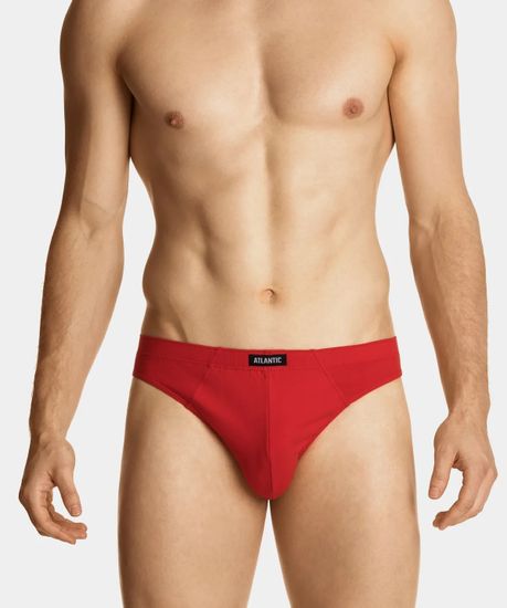 Мужские трусы (3шт) слипы спорт Atlantic 3SMP-133, красный + темно-голубой + темно-синий