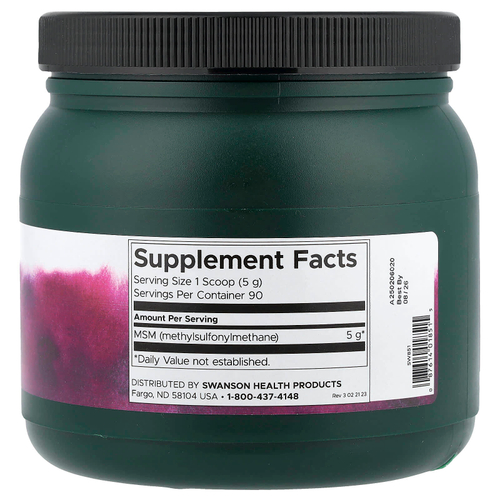 Swanson, МСМ в порошке, готовая смесь и без добавок, 454 г (1 фунт)