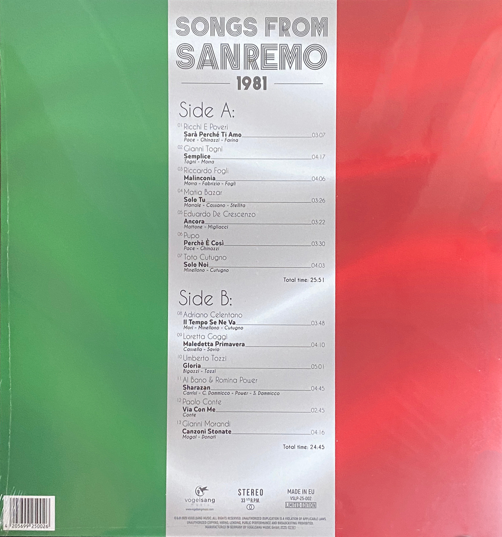Сборник / Songs From Sanremo 1981 (LP)