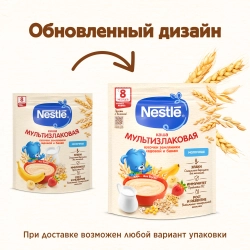 Каша Nestle молочная Мультизлаковая банан-земляника 200г с 8 месяцев