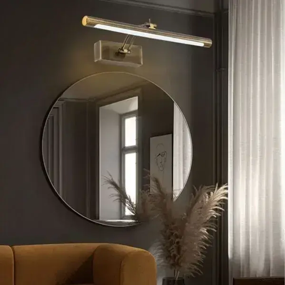 Светодиодный настенный светильник с выключателем 40 см для зеркала и туалетного столика Бронза