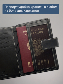 195 R - Портмоне 5в1 с отделениями для документов, RFID защитой