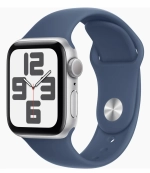 Умные часы Apple Watch SE 2024, 40 мм, алюминий цвета "серебро", Denim Sport Band, S/M (MXEC3)