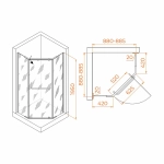 Душевой уголок RGW Passage PA-081 B 90x90 35088199-24 стекло матовое/профиль черный